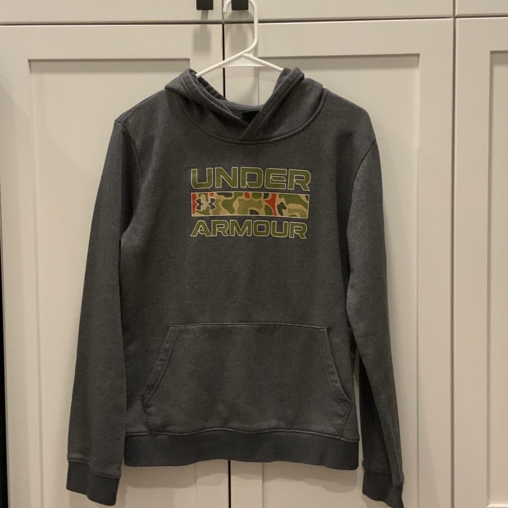 Under Armour Charcoal Hoodie with Camo Logo